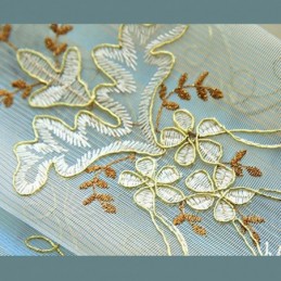 Europe Tulle Curtain Made to Measure Curtain Embroidered Voile For Living Room