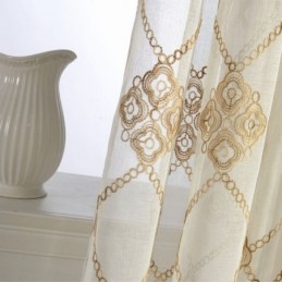 Nordic Sheer Curtains Diamond Pattern Window For Living Room Bedroom