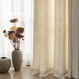 Linen Hotel Drapes Bedroom Textured Blackout Plain Curtain Made to Measure Curtain
