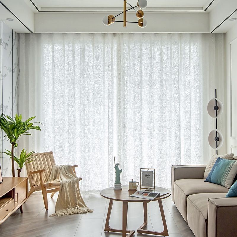 Nordic Tulle Sheer Curtains Elegant White Voile Curtain Made to Measure Curtain Blinds Panel For Living Room One