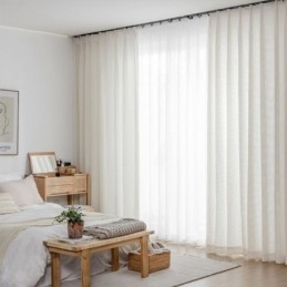 Modern Sheer Curtains Plain White Voile Tulle For Living Room Bedroom
