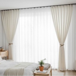 Modern Sheer Curtains Plain White Voile Tulle For Living Room Bedroom