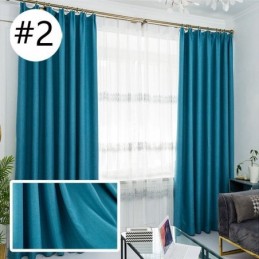 Nordic Plain Curtain Made to Measure Curtain Fabric Shading Solid Color For Bedroom