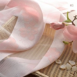Simple Rural Sheer Curtain Made to Measure Curtain Peachblossom Jacquard Bedroom Living Room Fabric