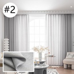 Cotton Linen Tulle Curtains For Living Room Cafe Solid Color