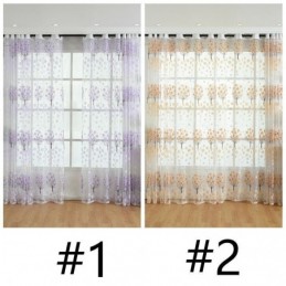 Modern Sheer Curtains Floral Tulle Window Treatments For Living Room