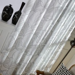 Leaves Printed Curtain Made to Measure Curtain Tulle Sheer For Living Room Bedroom