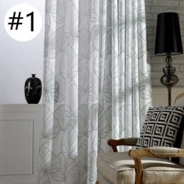 Leaves Printed Curtain Made to Measure Curtain Tulle Sheer For Living Room Bedroom