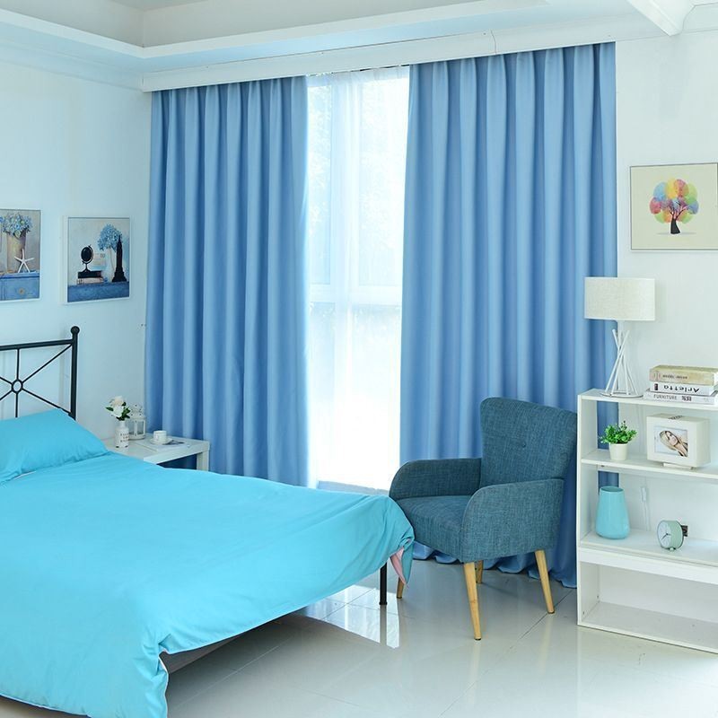 Solid Blackout Curtains Thermal Insulated Drapes For Living Room