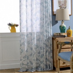 Printed Flower Curtains Tulle Sheer For Living Room Bedroom