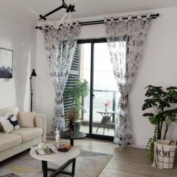 European Sheer Curtain Made to Measure Curtain Rustic Flower Tulle For Living Room Bedroom