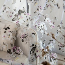 European Sheer Curtain Made to Measure Curtain Rustic Flower Tulle For Living Room Bedroom