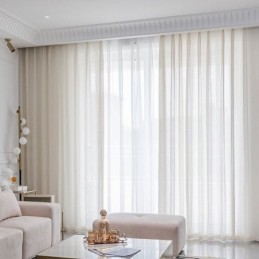 Modern White Tulle Curtains Geometric Sheers Curtain Made to Measure Curtain For Living Room