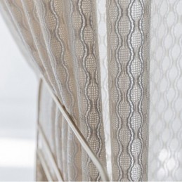 Modern White Tulle Curtains Geometric Sheers Curtain Made to Measure Curtain For Living Room