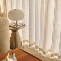 Plaid Jacquard Tulle Curtains Window Screen For Living Room