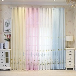 Decorative Window Screens Cartoon Embroidered Tulle Curtains For Bedroom