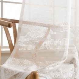 White Jacquard Drapes Translucent Curtains For Living Room Bedroom