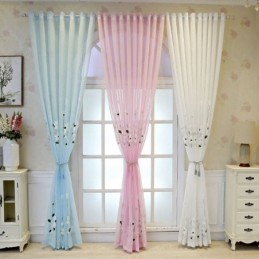 Floral Window Screen Sheer Curtain Made to Measure Curtain Fabric For Living Room Decorations
