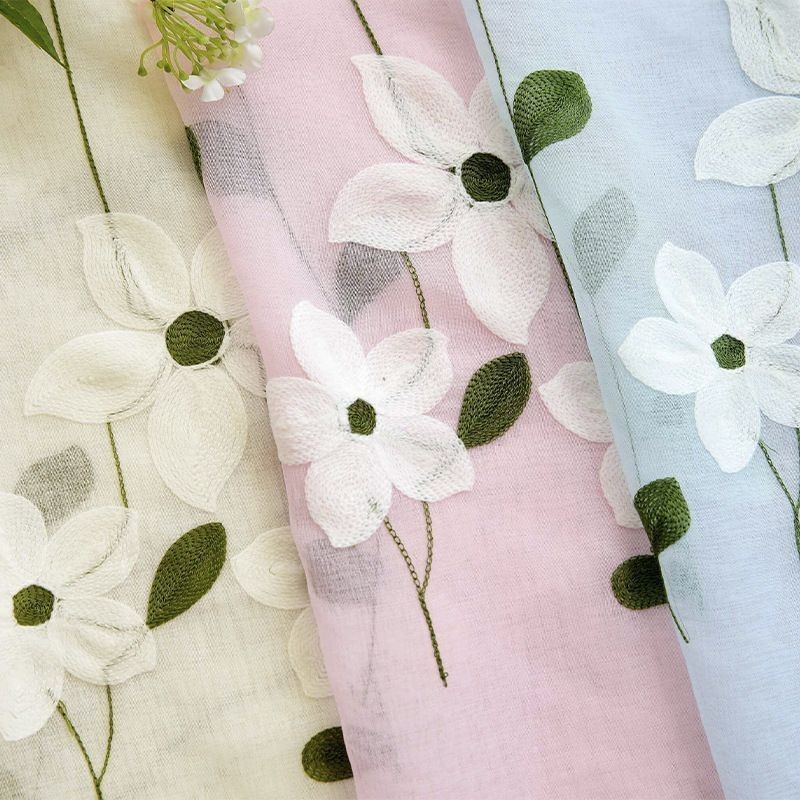 Floral Window Screen Sheer Curtain Made to Measure Curtain Fabric For ...