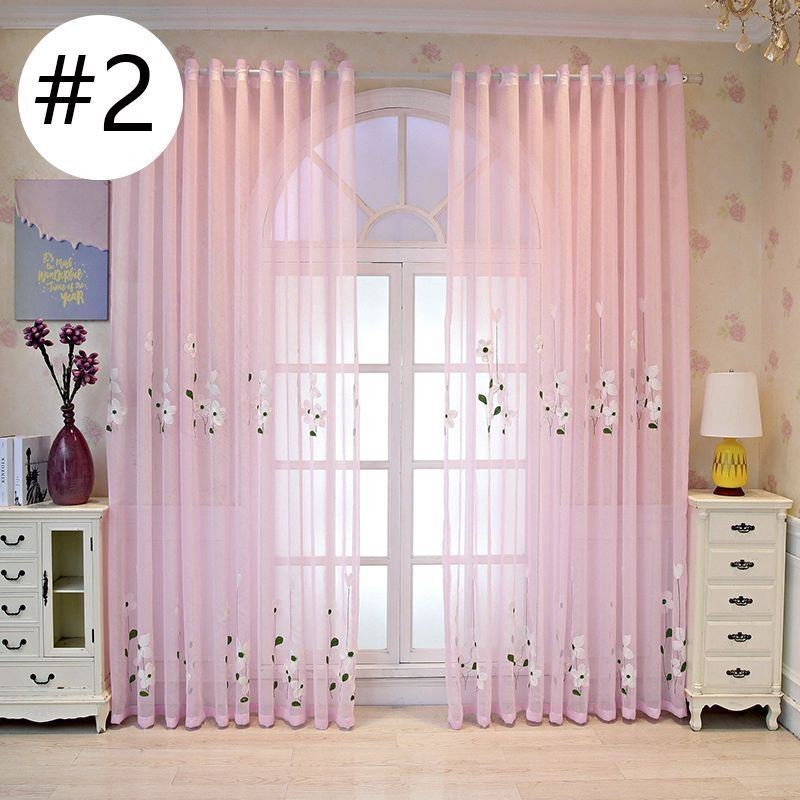 Floral Window Screen Sheer Curtain Made to Measure Curtain Fabric For ...