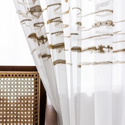 Modern Voile Tulle Curtain Made to Measure Curtain White Sheer For Living Room Bedroom