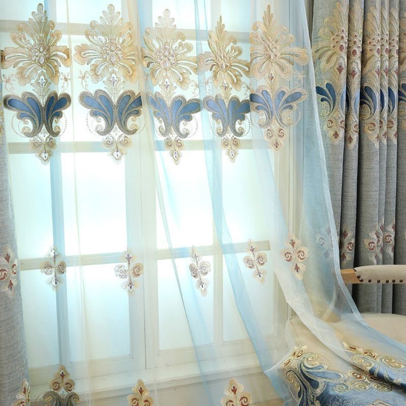 European Embroidered Curtains Window Screen Tulle For Living Room Bedroom Villa