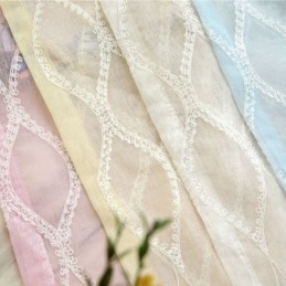 Luxury Window Sheer Gemetric Embroidered Screen High Grade Tulle Made to Measure Curtain
