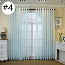 Luxury Window Sheer Gemetric Embroidered Screen High Grade Tulle Made to Measure Curtain
