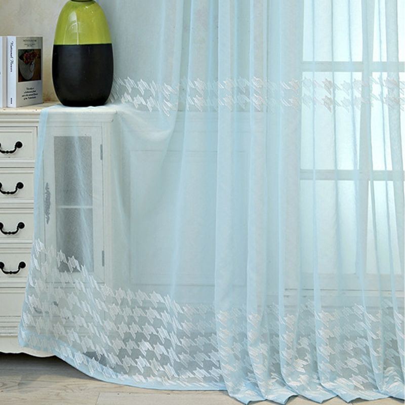 Luxury Window Sheer Gemetric Embroidered Screen High Grade Tulle Made to Measure Curtain