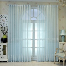 Luxury Window Sheer Gemetric Embroidered Screen High Grade Tulle Made to Measure Curtain