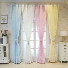 Luxury Window Sheer Gemetric Embroidered Screen High Grade Tulle Made to Measure Curtain
