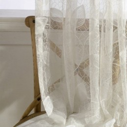 Leaf Tulle Curtain Made to Measure Curtain Modern Window Voile Gauze Curtains For Living Room Bedroom