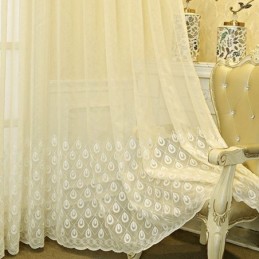 Luxury Embroidered Window Screen For Living Dining Room Made to Measure Curtain