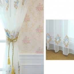 Breathable Sheer Curtain Made to Measure Curtain European Decorative Tulle Voile For Living Room