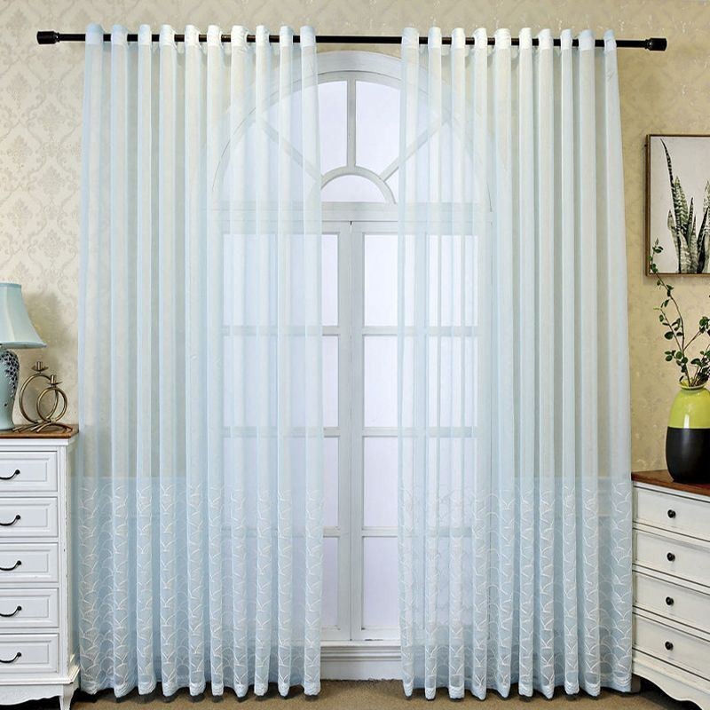 Decorative Window Screen Fish Scales Embroied Sheer Curtain Made to Measure Curtain For Living Room