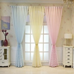 Decorative Window Screen Fish Scales Embroied Sheer Curtain Made to Measure Curtain For Living Room