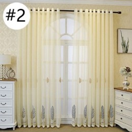 Decorative Window Screens Leaf Embroidered Tulle Curtains For Bedroom