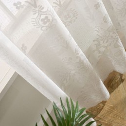 Embroidered Floral Tulle Screen Curtain Made to Measure Curtain Luxury Sheer Voile Blind Drapes