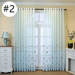 Decorative Window Screen Fish Embroied Sheer Curtain Made to Measure Curtain For Living Room