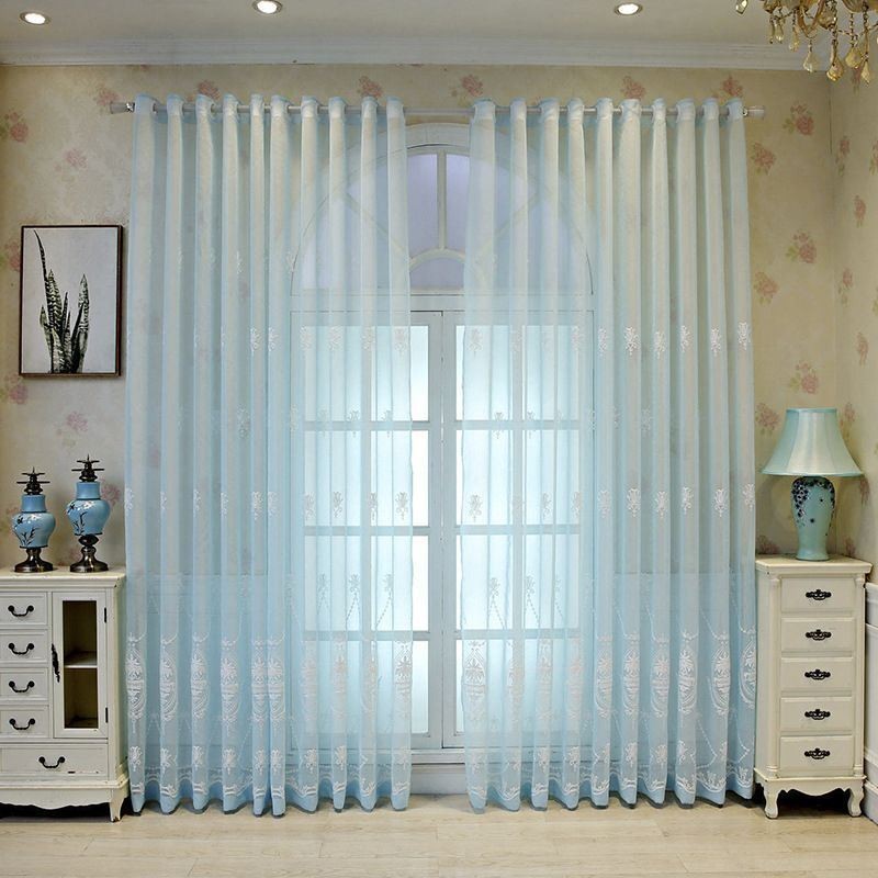 European Curtain Made to Measure Curtain Sheer Embroidered Window Screen For Living Room Bedroom