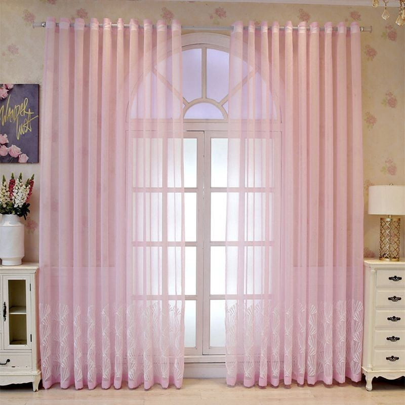 Luxury Window Sheer Fan Embroidered Screen High Grade Tulle Made to Measure Curtain