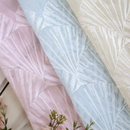 Luxury Window Sheer Fan Embroidered Screen High Grade Tulle Made to Measure Curtain