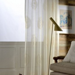 Flower Embroidered Tulle Curtains Sheer Window Screen For Living Room Bedroom