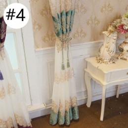 European Curtain Made to Measure Curtain Sheer Embroidered Window Screen For Living Room Bedroom