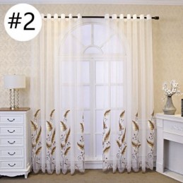 Decorative Window Screen Leaf Embroied Sheer Curtain Made to Measure Curtain For Living Room