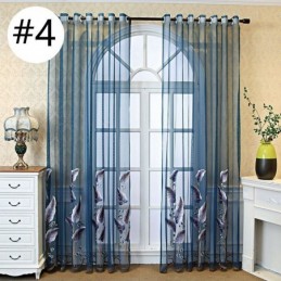 Decorative Window Screen Leaf Embroied Sheer Curtain Made to Measure Curtain For Living Room