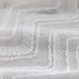 Modern Geometric Wave Pattern Window Screen Balcony Embroidered White Curtain Made to Measure Curtain