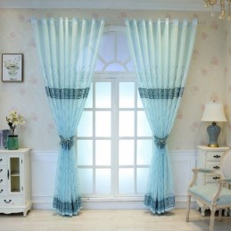 Luxury Window Sheer Gemetric Embroidered Screen High Grade Tulle Made to Measure Curtain