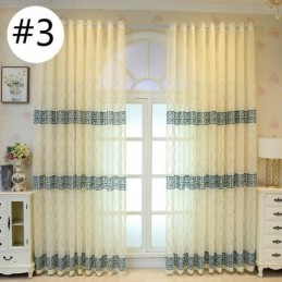 Luxury Window Sheer Gemetric Embroidered Screen High Grade Tulle Made to Measure Curtain