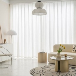 Modern Embroidered Sheer Voile Curtains Striped Tulle Curtain Made to Measure Curtain For Living Room